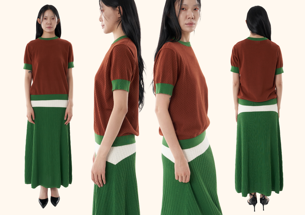 Knit Crewneck Cap Sleeve Top
