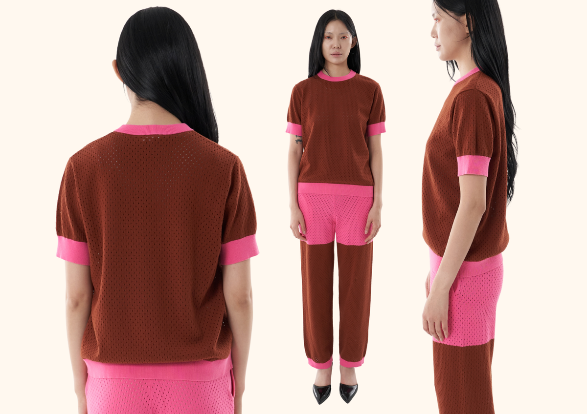 Knit Crewneck Cap Sleeve Top