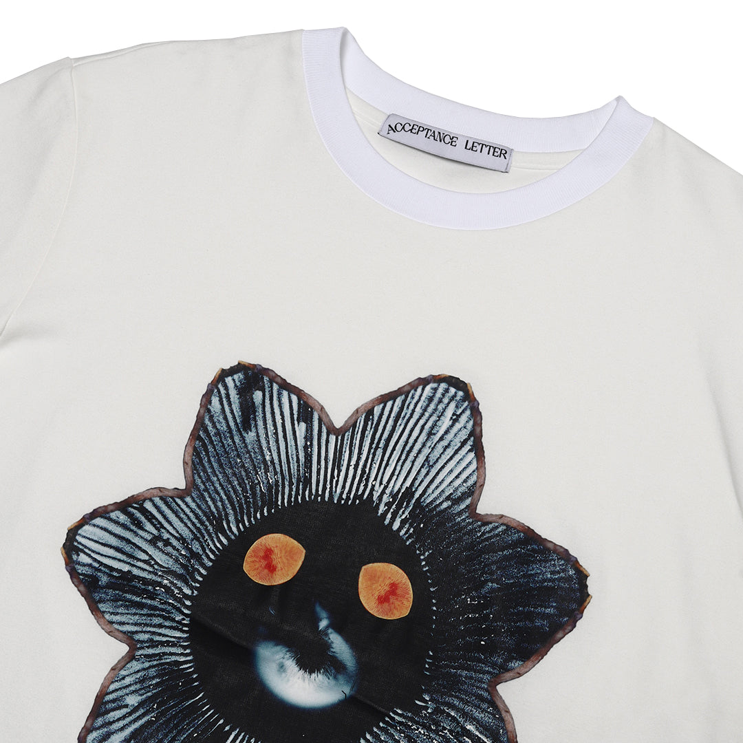 Smirky Funghi T-Shirt - White, Black
