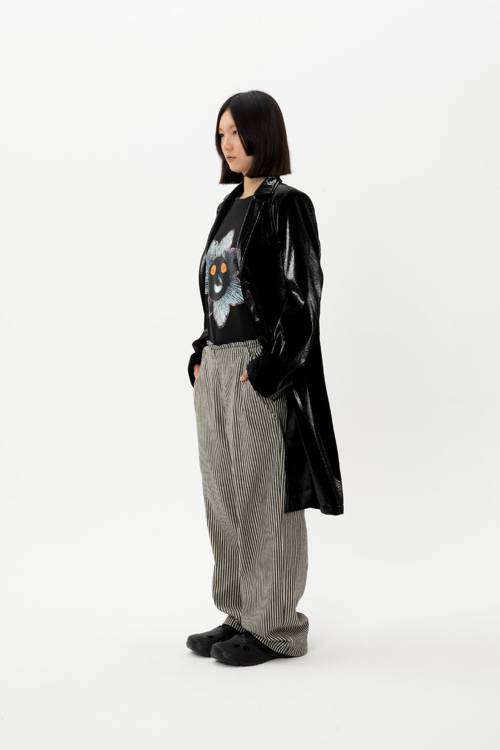 Oil Black Tailored Coat