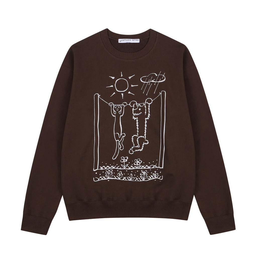 Paw & Purr Crewneck - Chocolate