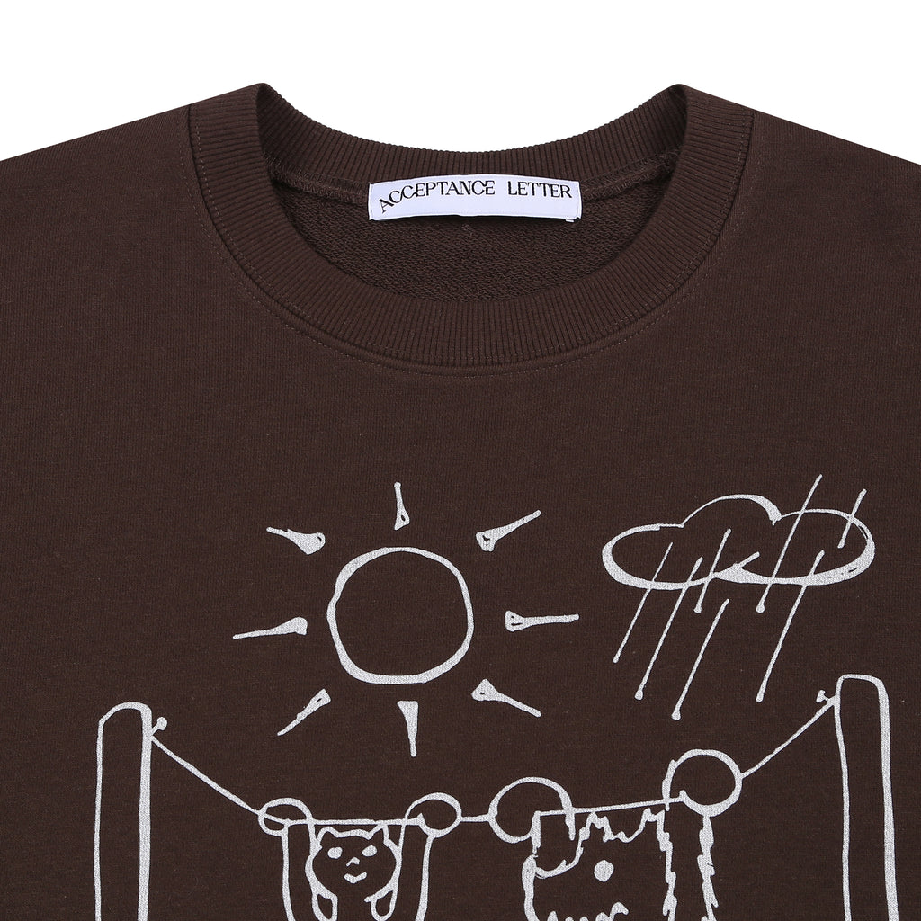 Paw & Purr Crewneck - Chocolate