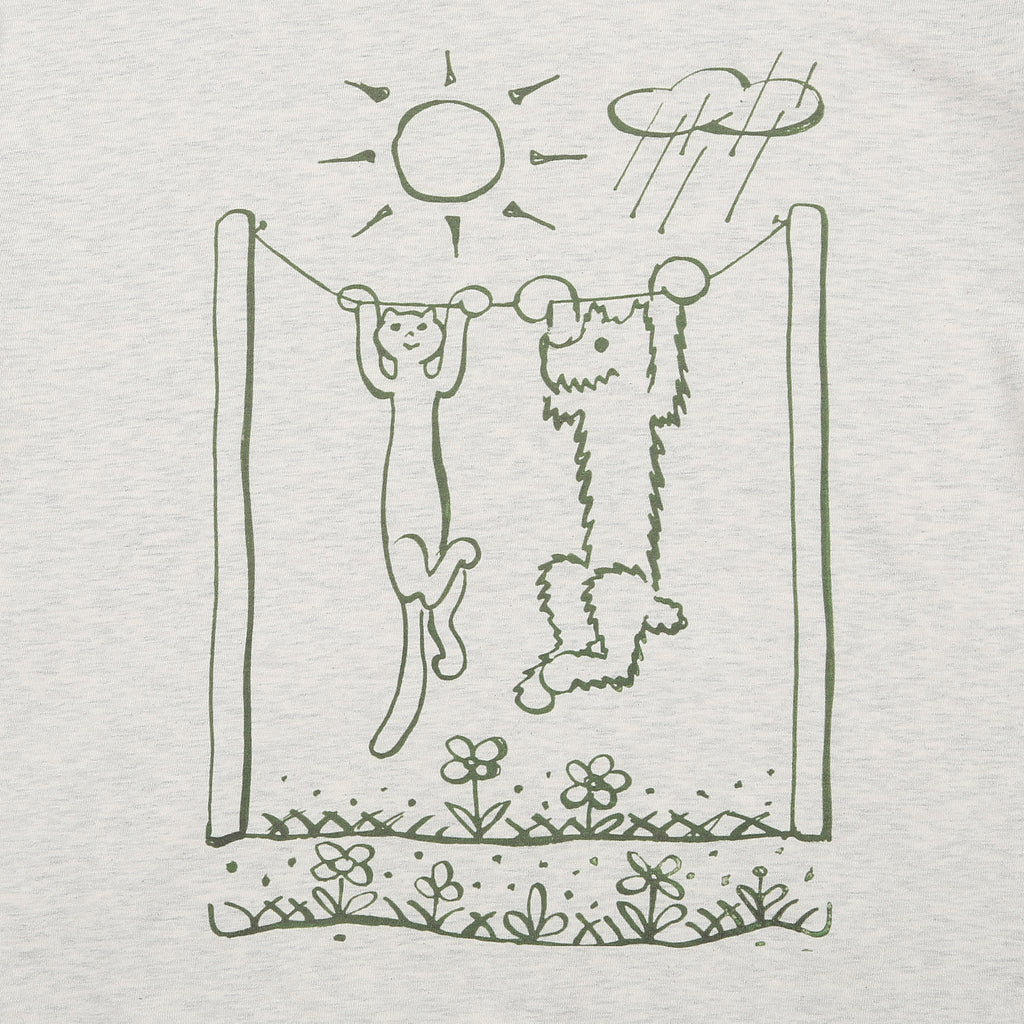 Paw & Purr Hoodie Sweatshirt - Pastel Gray