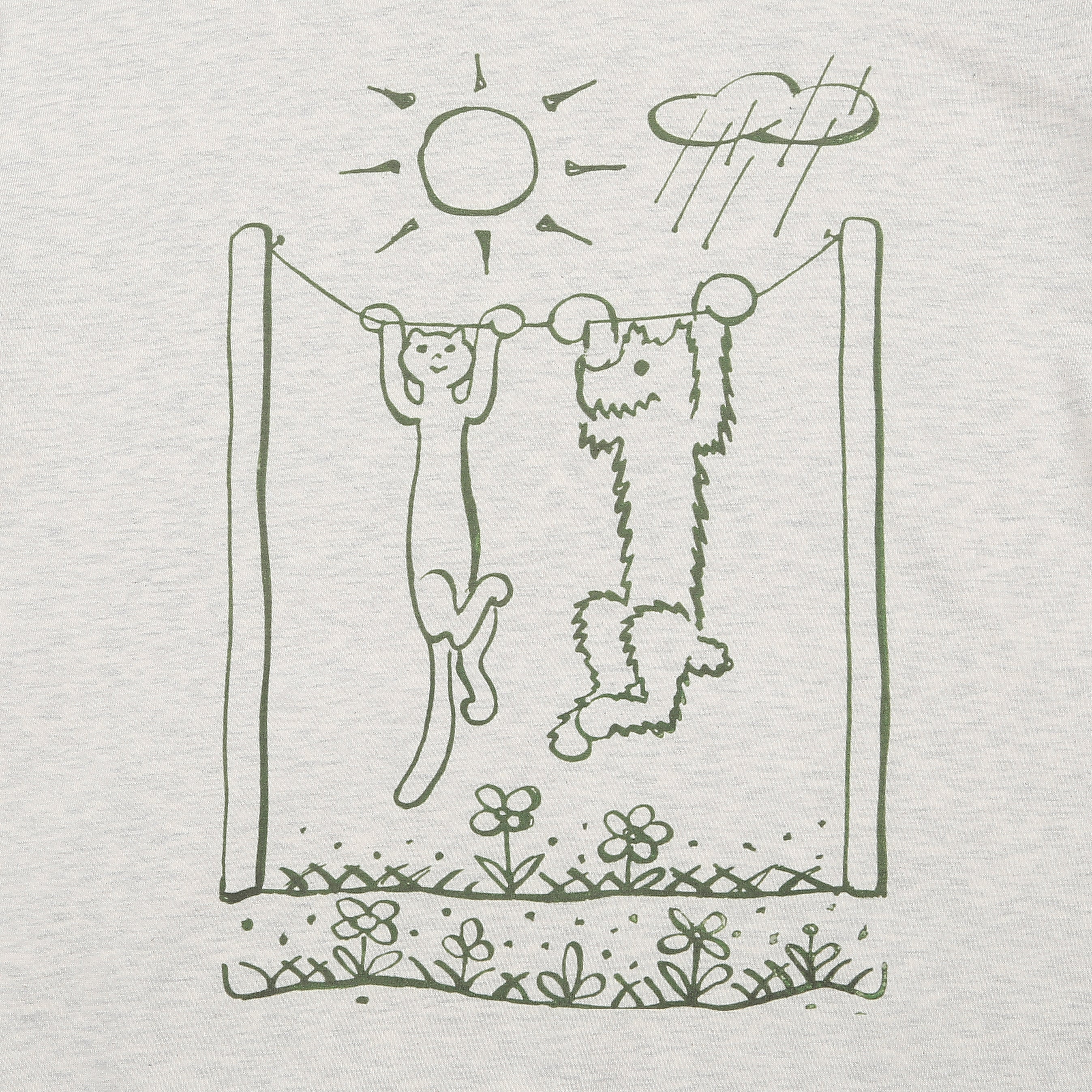 Paw & Purr Hoodie Sweatshirt - Pastel Gray