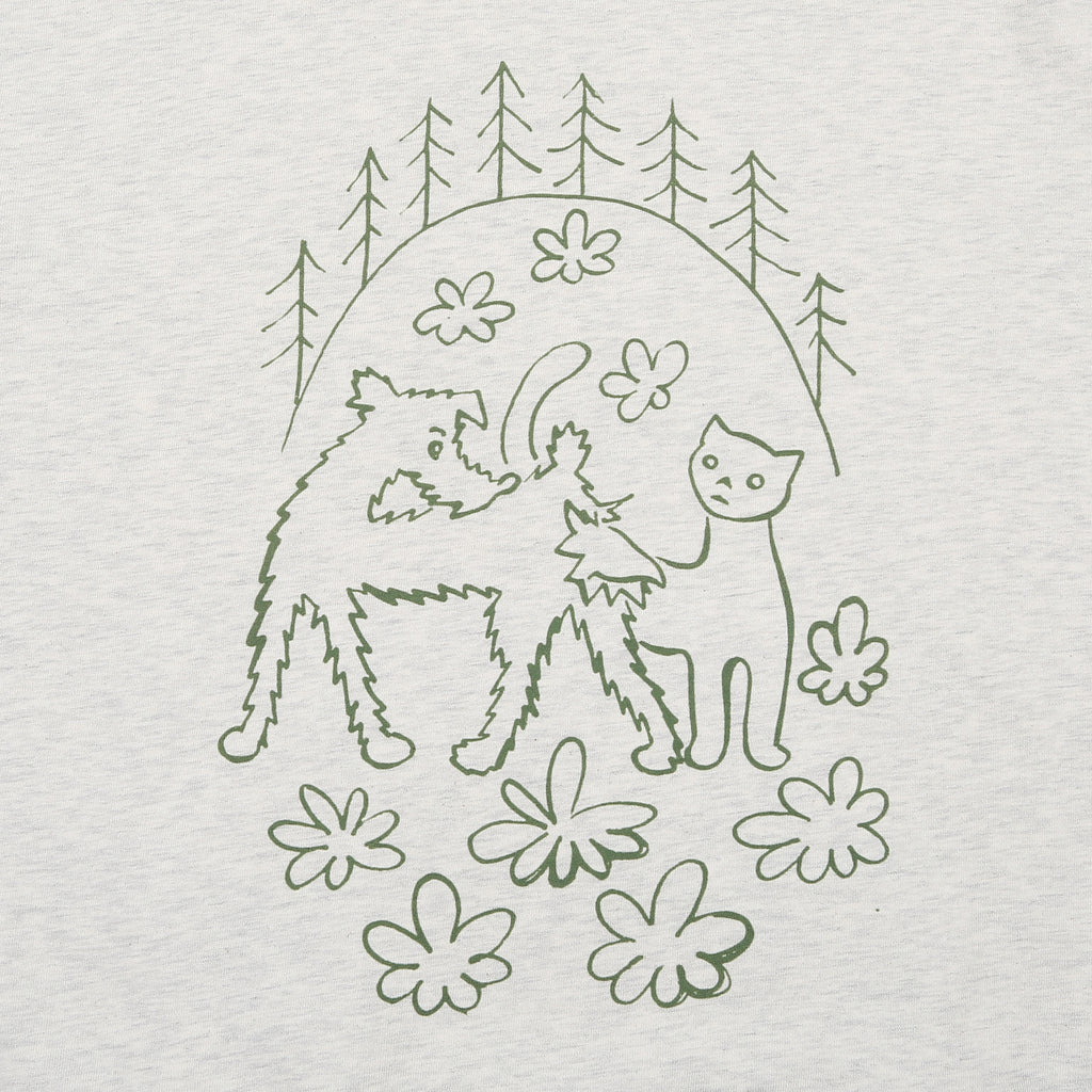 Puss & Pup Hooded Sweatshirt - Pastel Gray