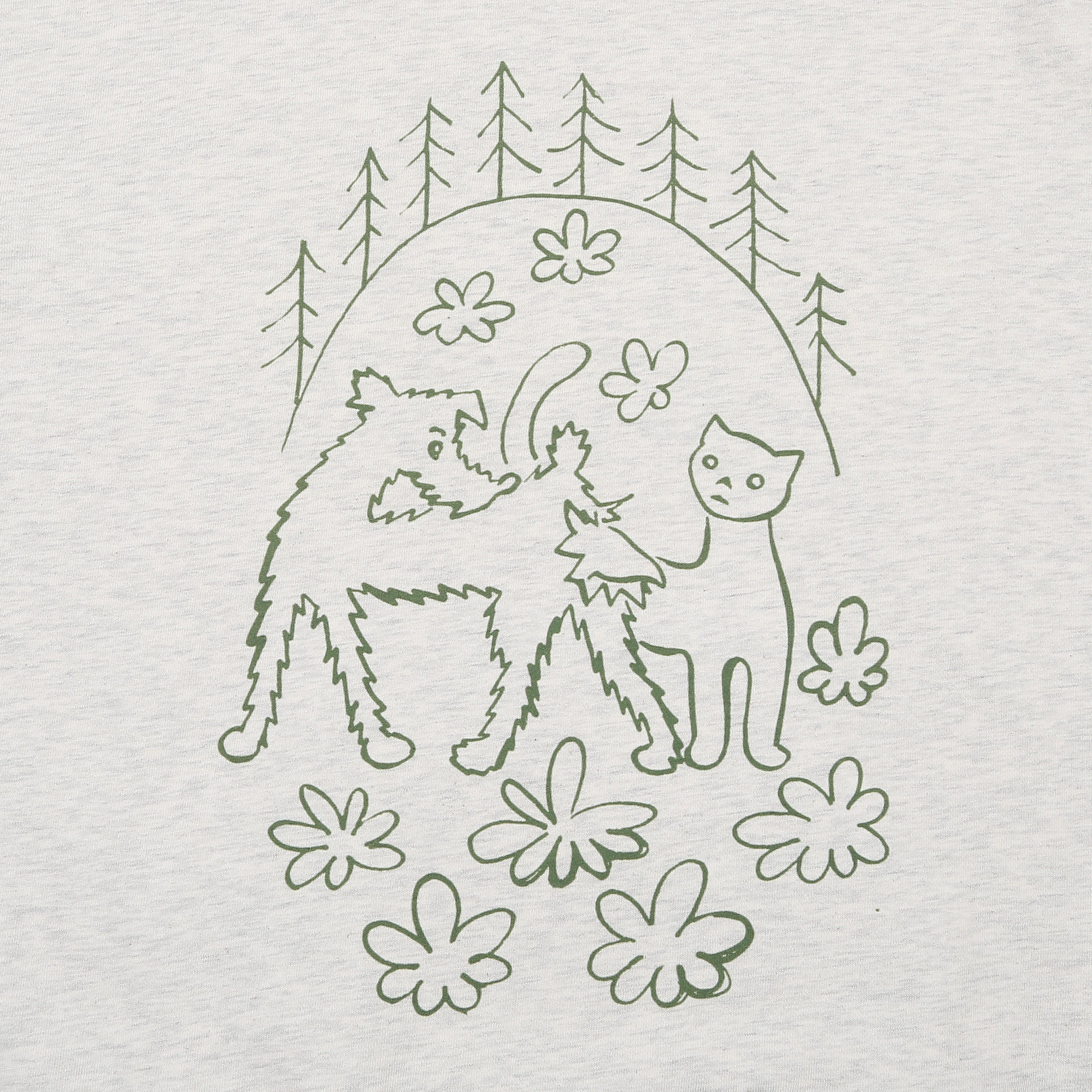 Puss & Pup Hooded Sweatshirt - Pastel Gray