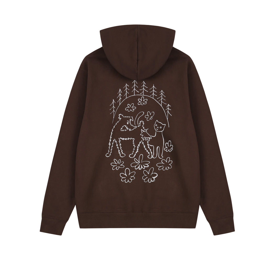 Puss & Pup Hooded Sweatshirt - Chocolate