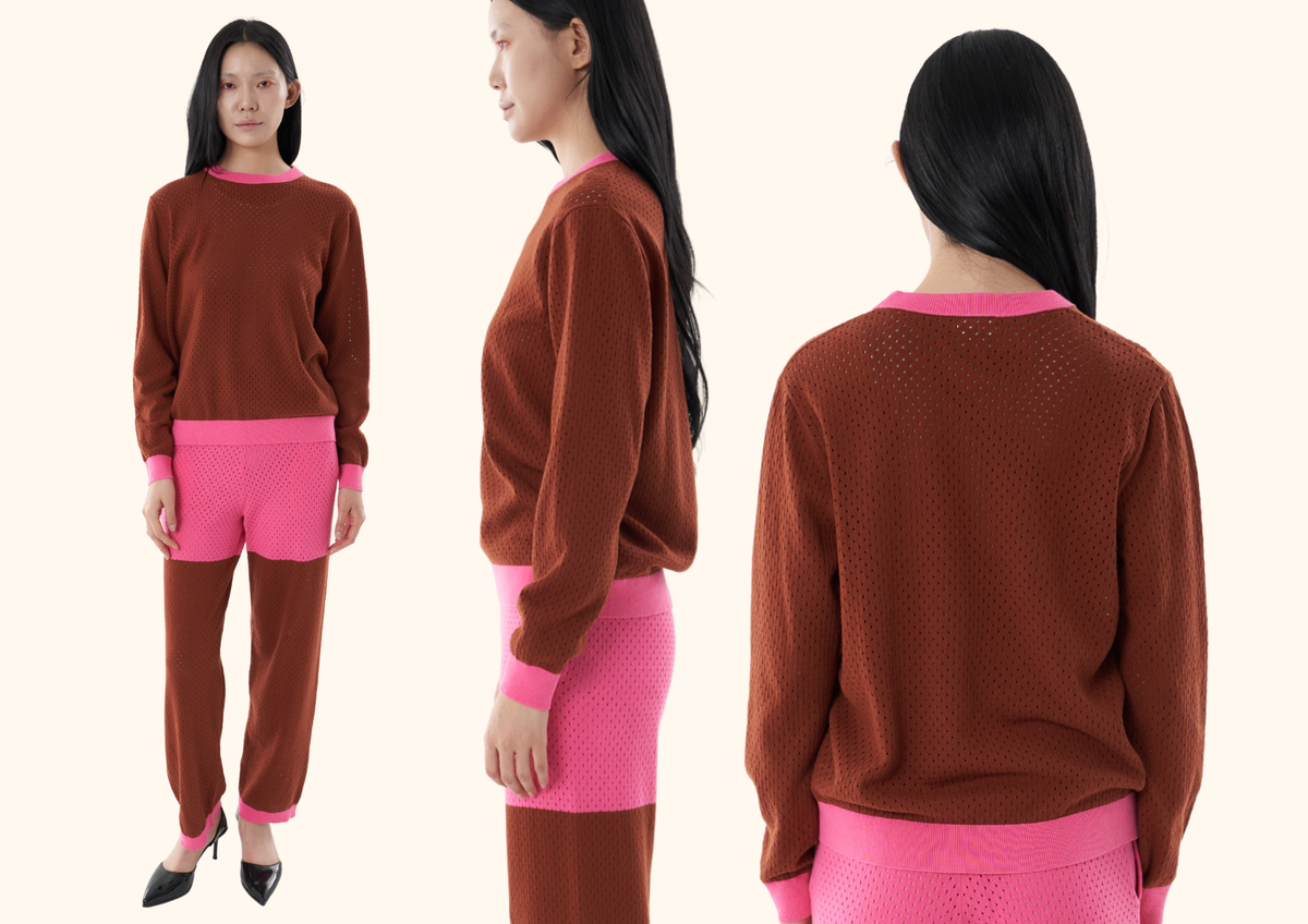 Knit Crewneck Long Sleeve Top
